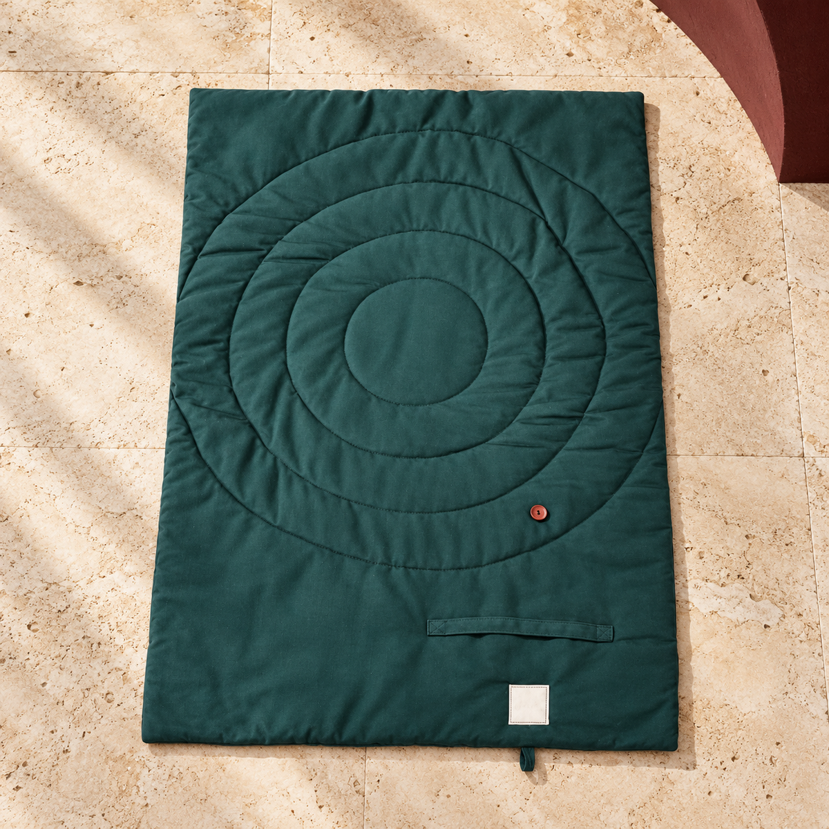 Foldable Quilted Dog Travel Mat — Green product view