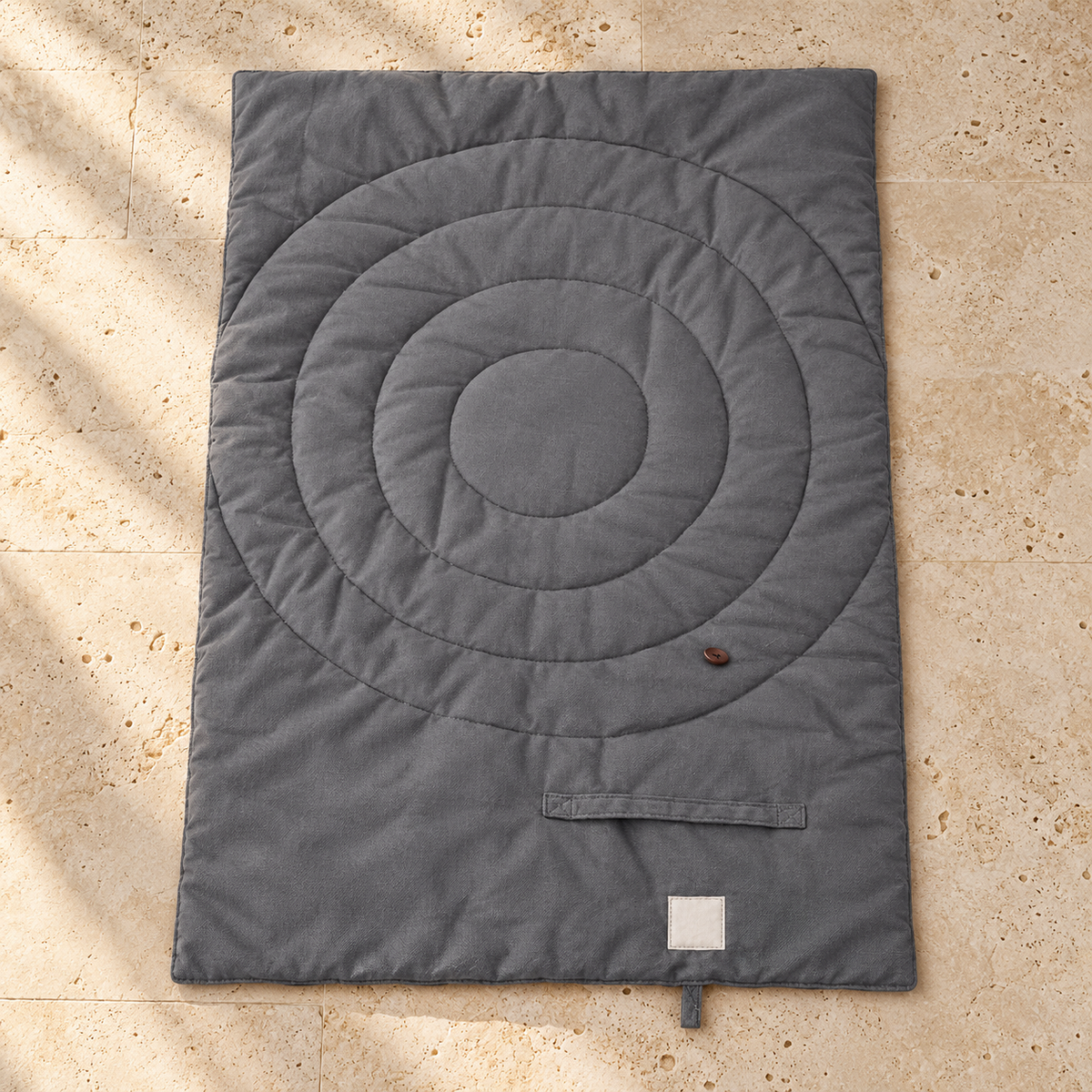 Foldable Quilted Dog Travel Mat — Gray product view
