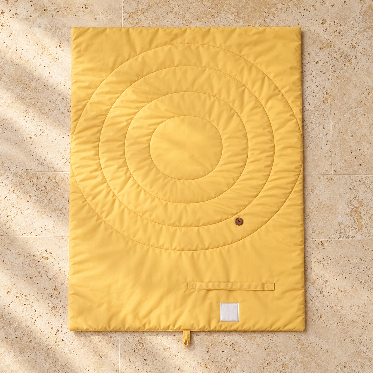 Foldable Quilted Dog Travel Mat — Yellow product view