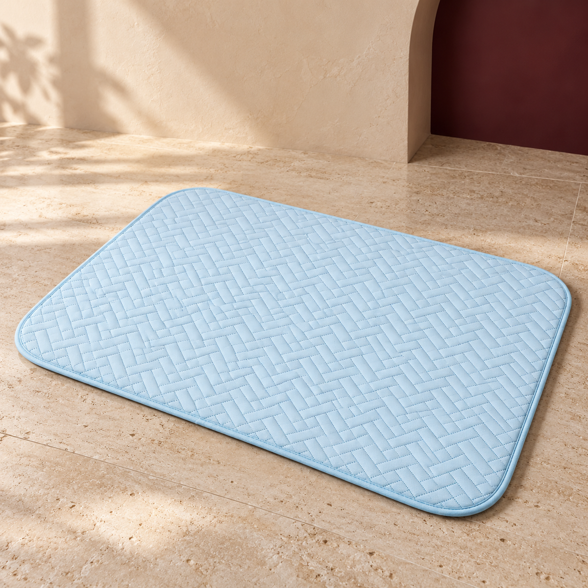 Quilted Summer Dog Mat — Blue product view