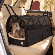 Foldable Dog Car Travel Tunnel — Black Italian Greyhound lifestyle