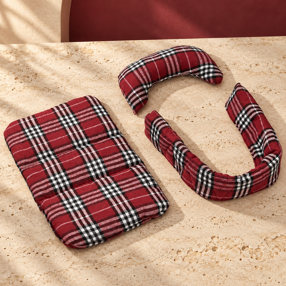 Three Piece Dog Stroller Cushion Set — Red product view