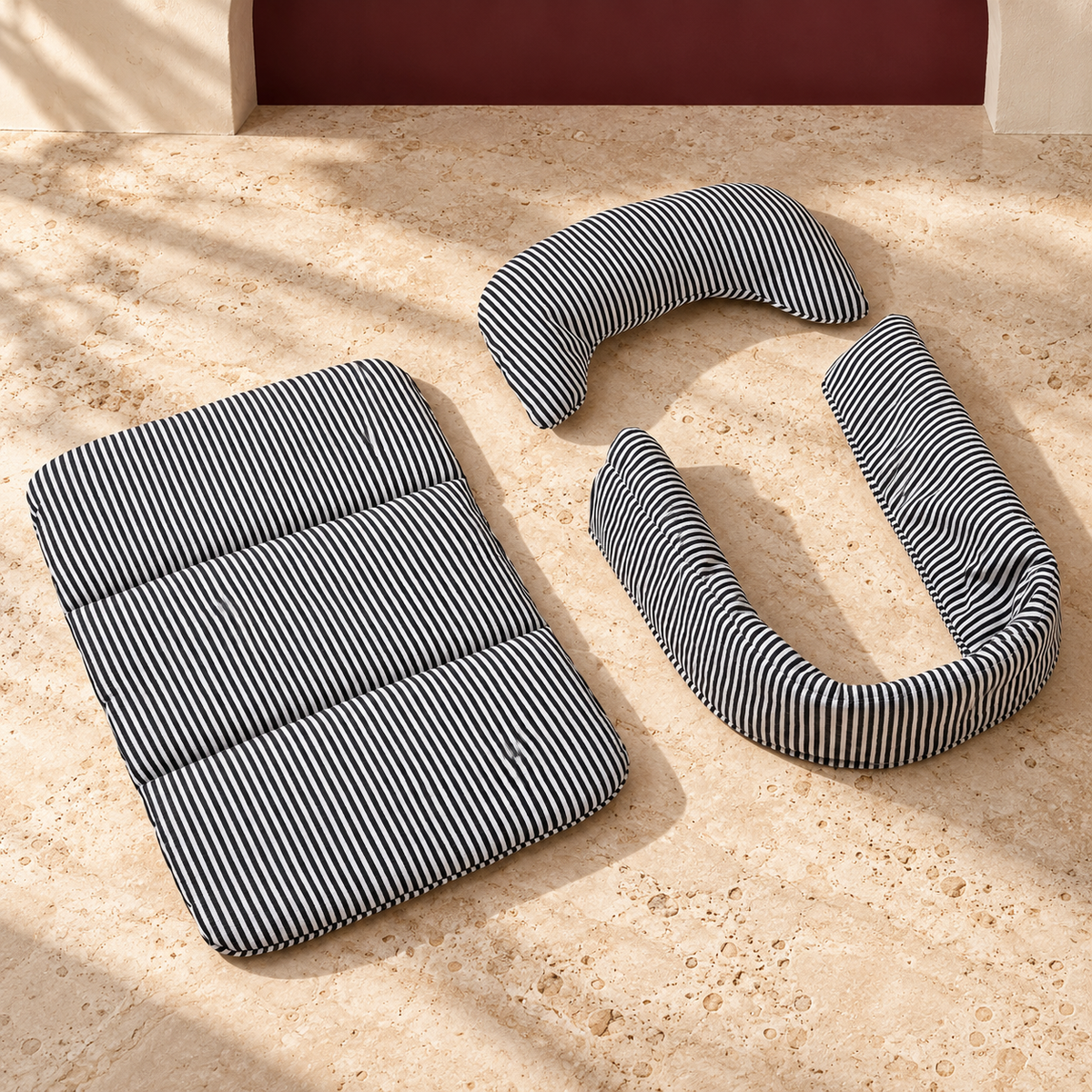 Three Piece Dog Stroller Cushion Set — Black product view