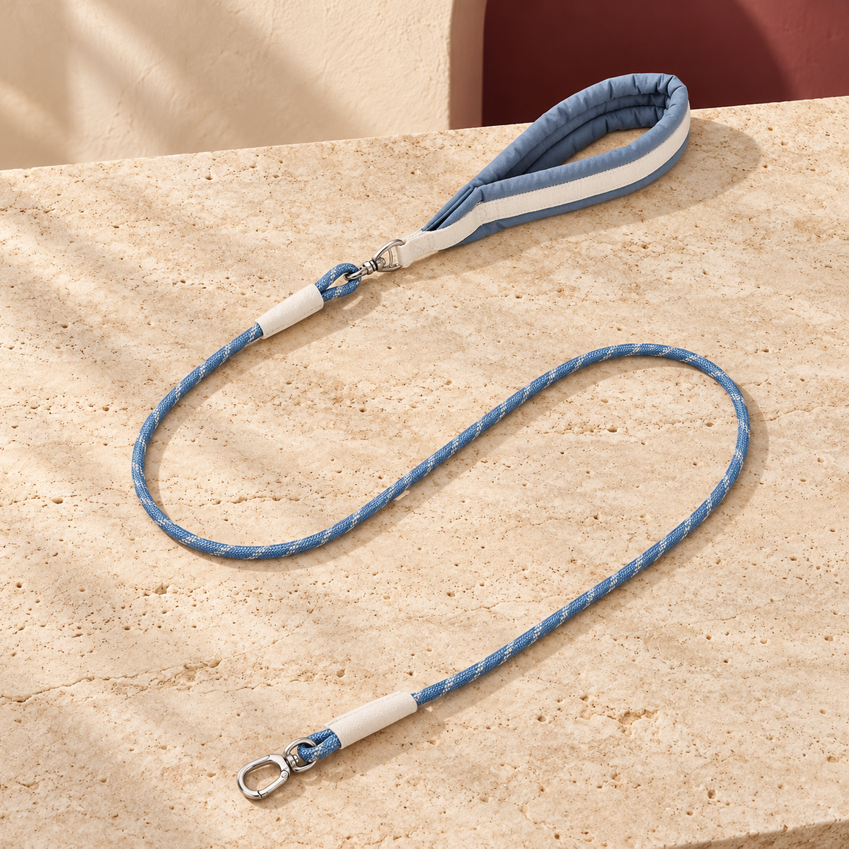 Padded Handle Dog Leash — Blue product view