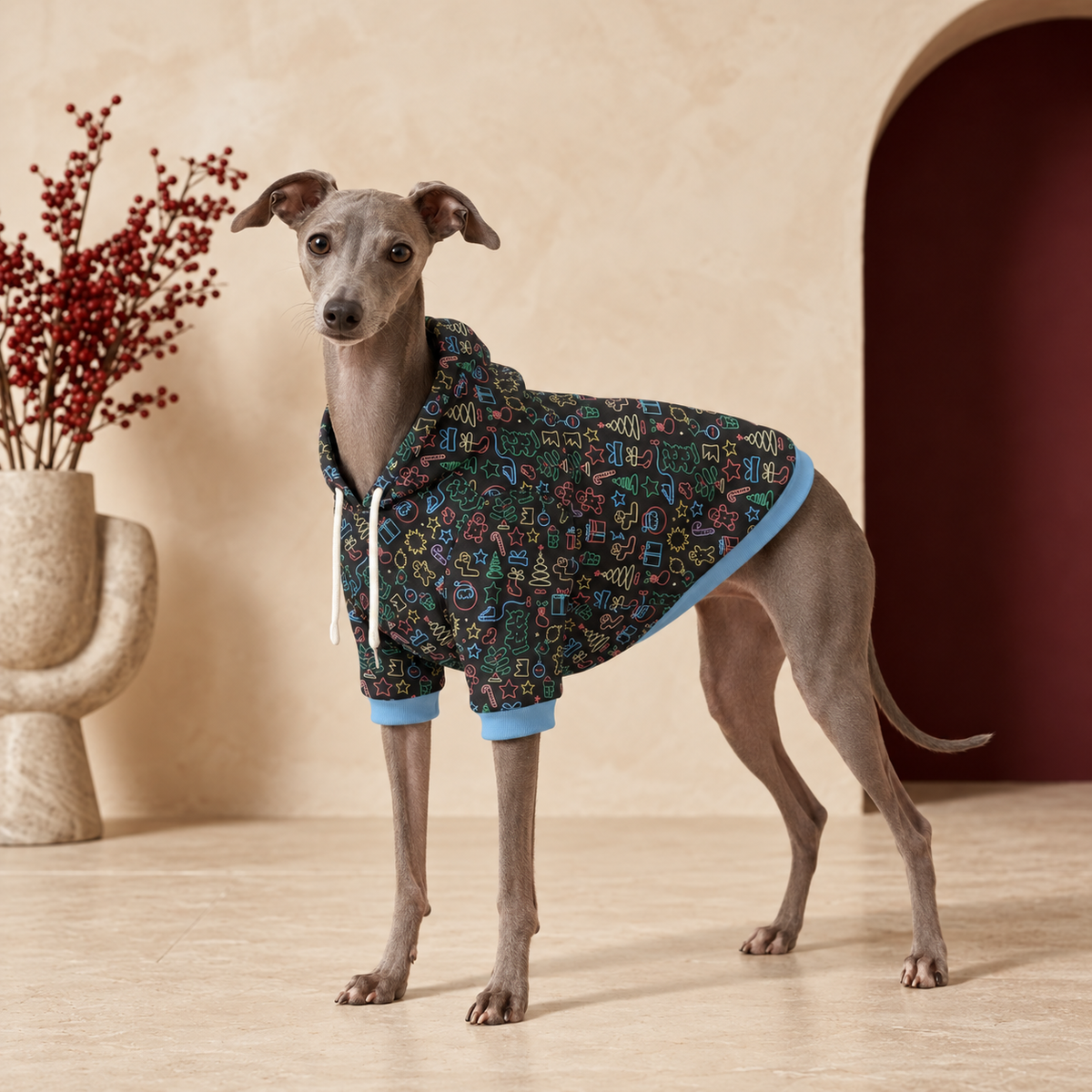 Cooper - Human Hoodies Matching hoodie – Italian Greyhound in the Iggy Grey interior