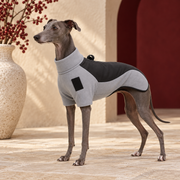 Fleece Lined Iggy Turtleneck Jacket for Cold Weather – Italian Greyhound in the Iggy Grey interior