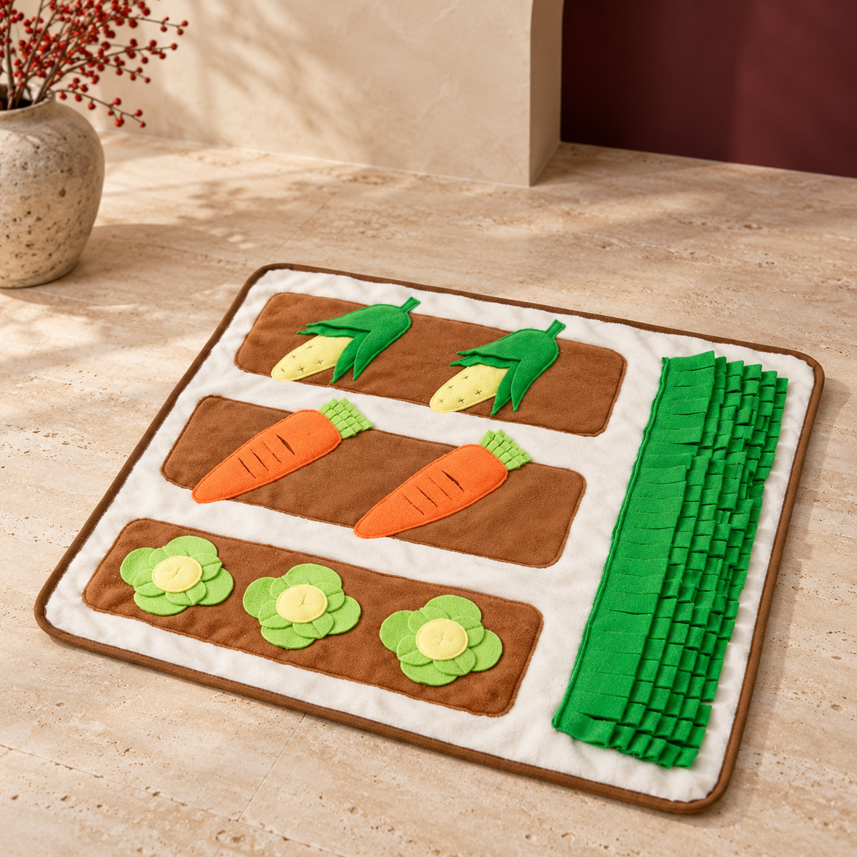 Vegetable Garden Snuffle Mat in Beige, product detail