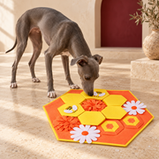 Italian Greyhound using Honeycomb Bee Dog Snuffle Mat — Orange hero