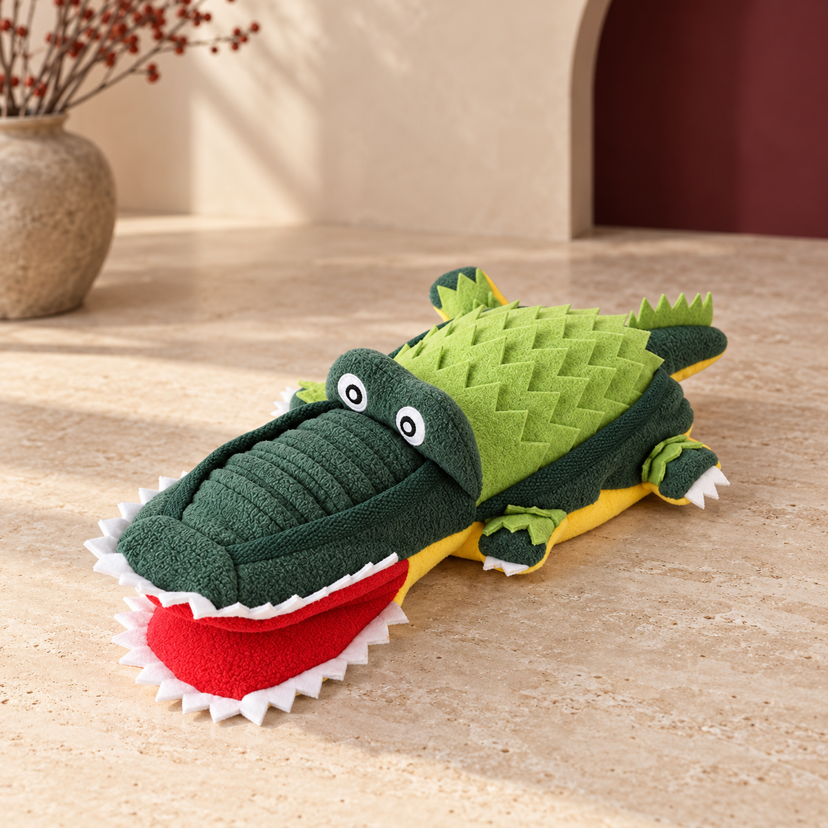 Crocodile Snuffle Dog Toy in Green, product detail