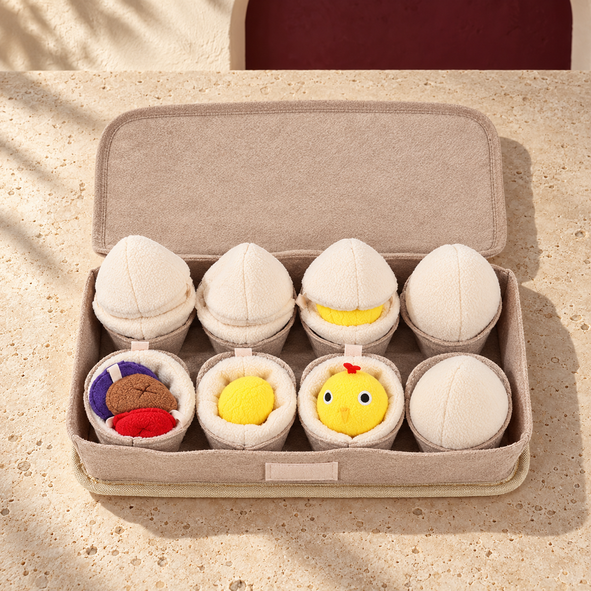 Egg Box Dog Snuffle Toy — Beige detail