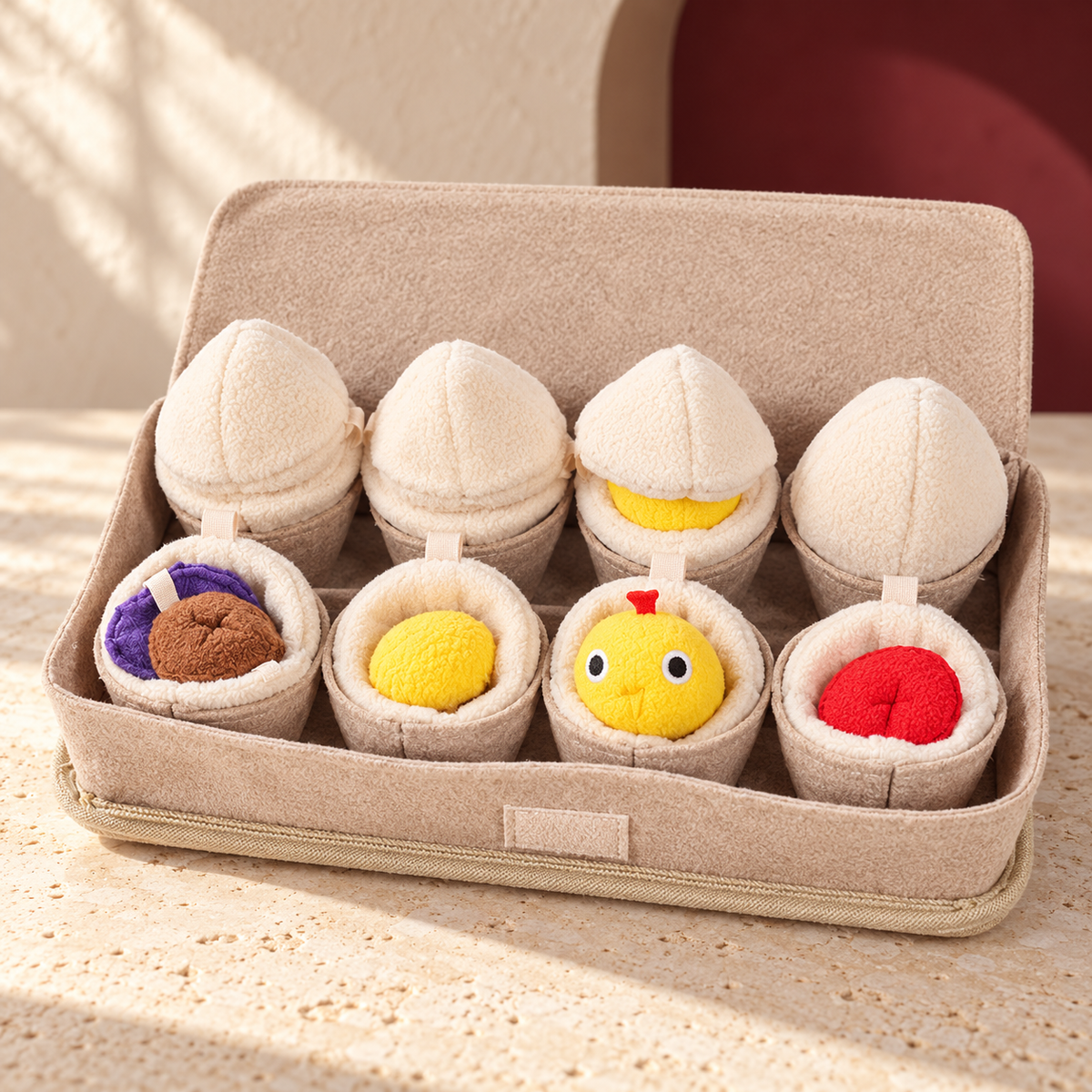 Egg Box Dog Snuffle Toy — Beige zoom