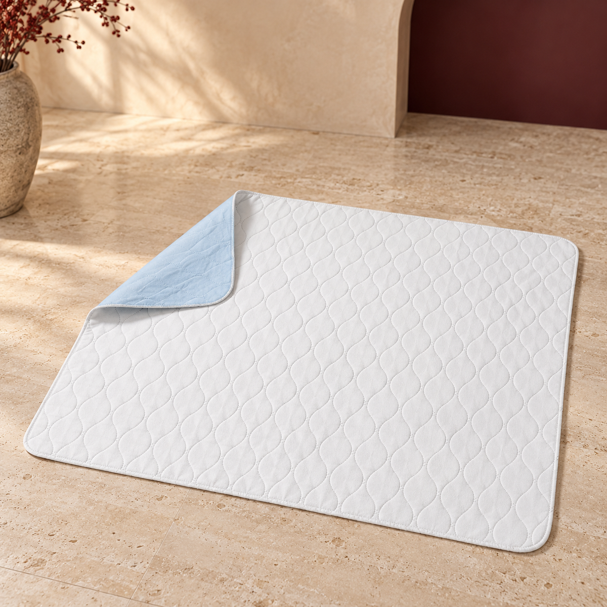 White Washable Dog Training Pad in White, product detail