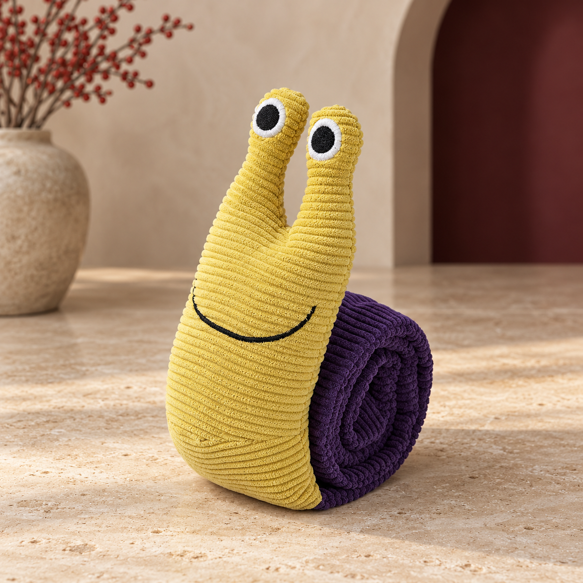 Roll Out Snail Snuffle Dog Toy in Yellow & Purple, product detail