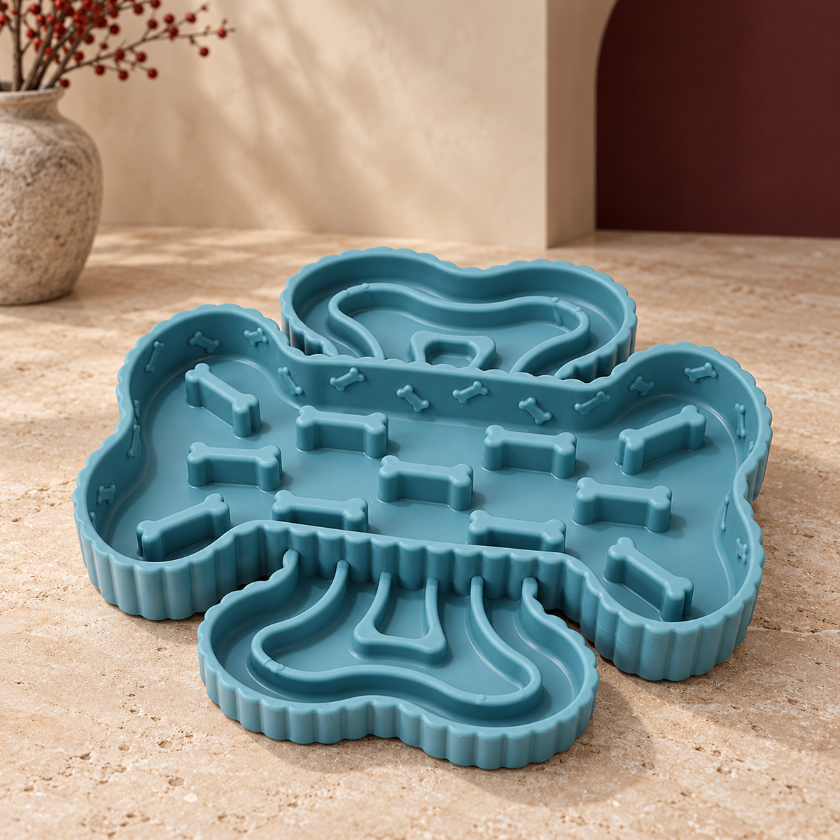 Textured Suction Slow Feeder in Blue, product detail