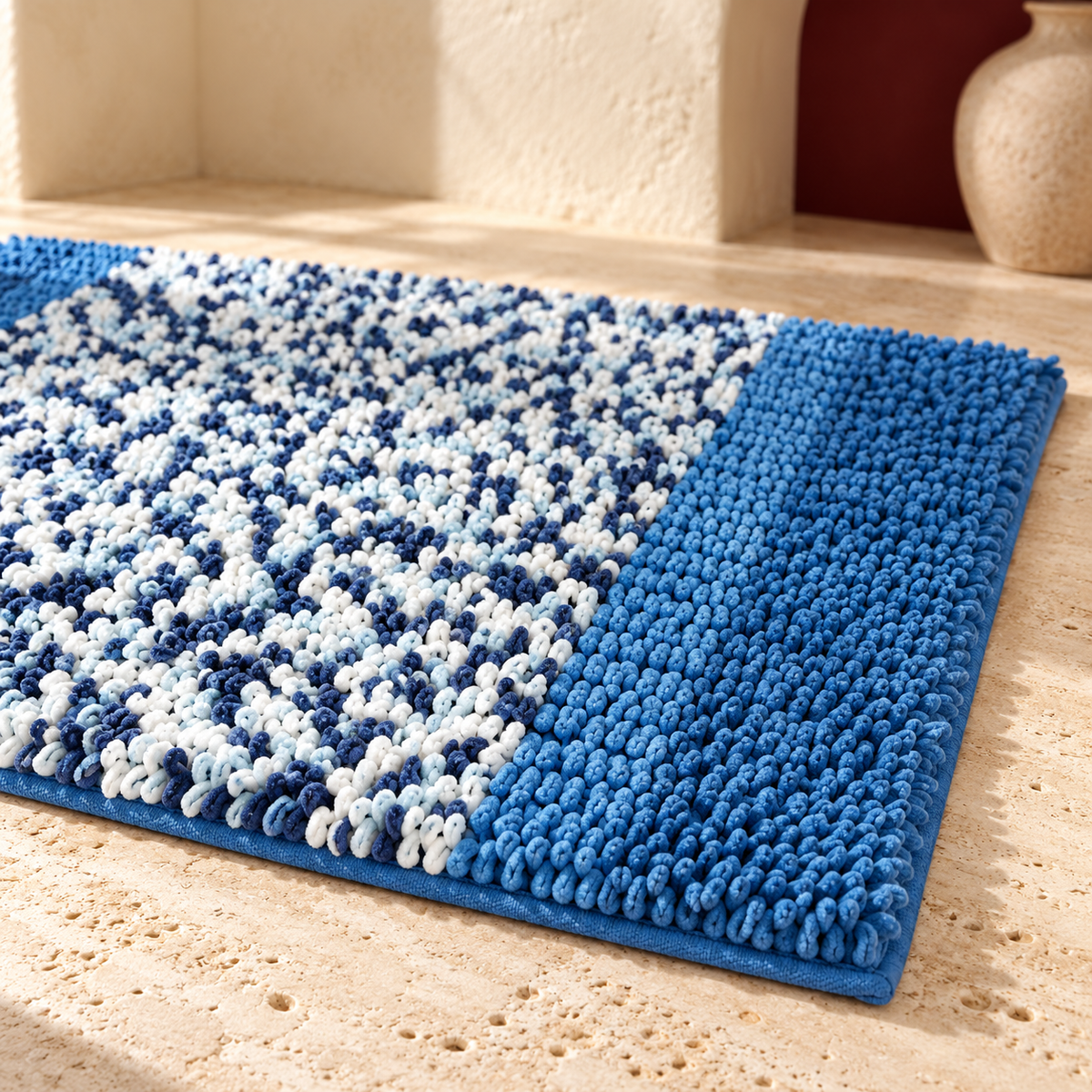 Blue Tufted Dog Snuffle Mat — Blue zoom