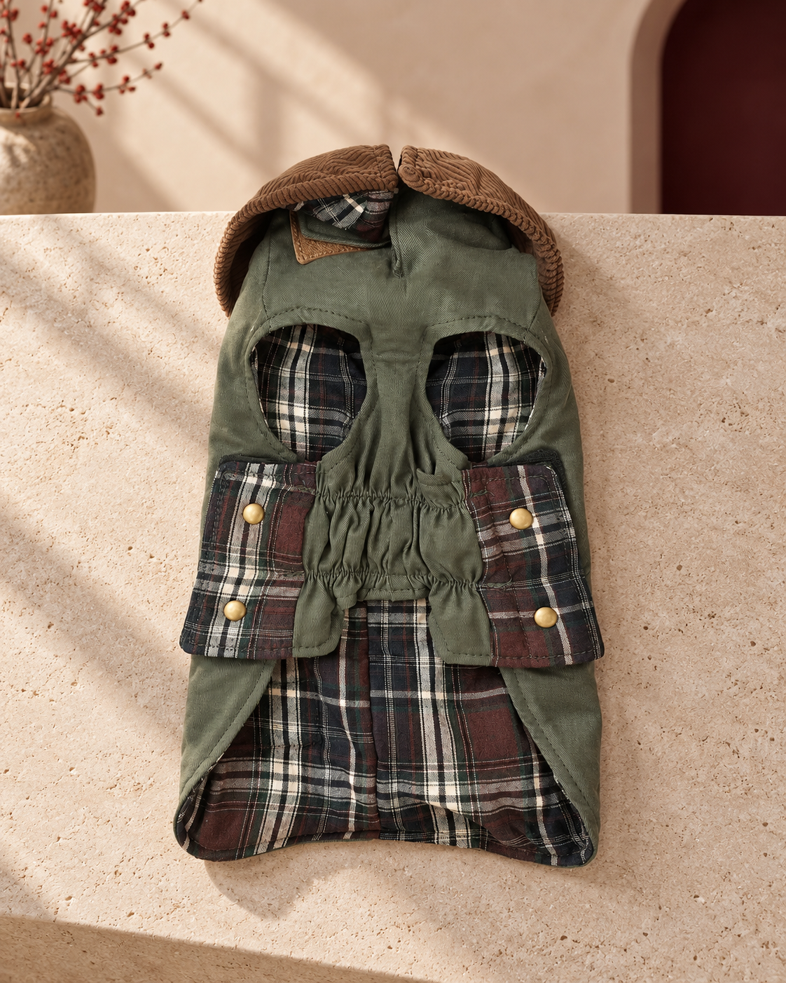 Country Barn Dog Jacket, Army Green, product-only view