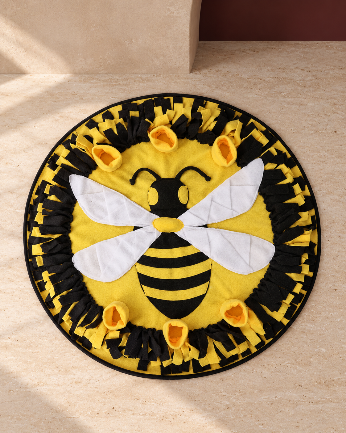 Garden Friends Snuffle Mat, Yellow Bee, product-only view
