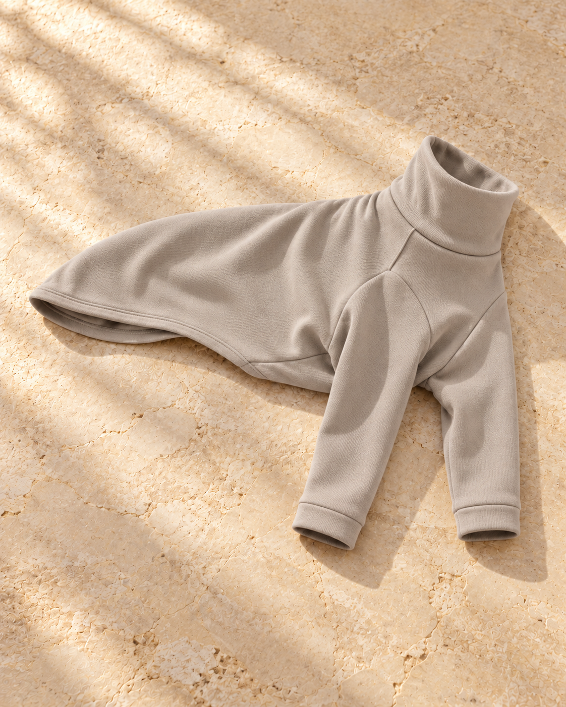 Everyday Iggy Turtleneck Base Layer in Sand, garment detail