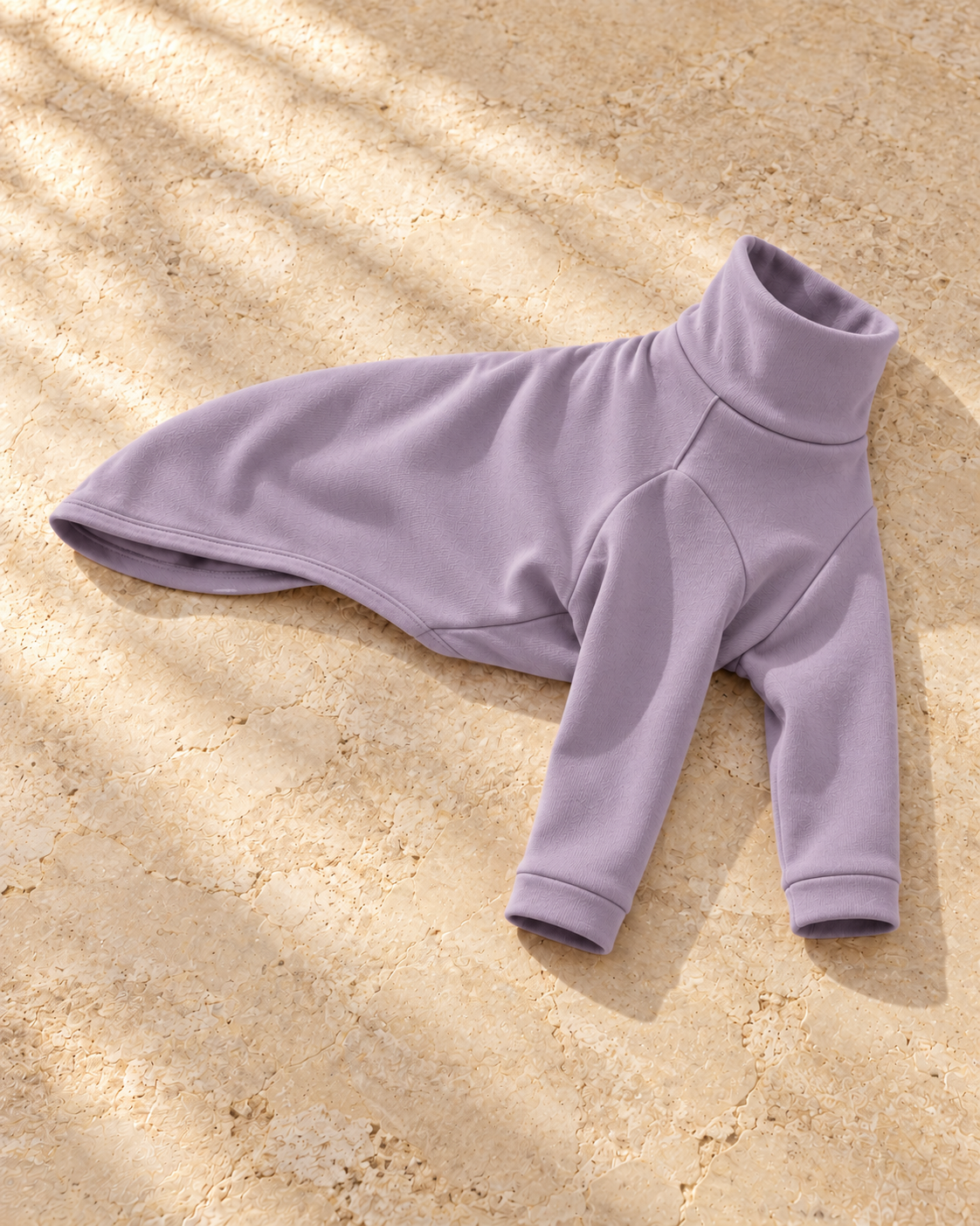 Everyday Iggy Turtleneck Base Layer in Purple, garment detail