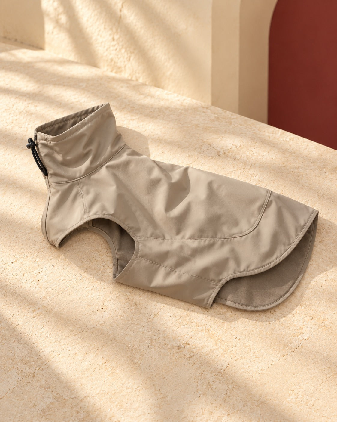 Minimal High-Neck Iggy Shell Vest in Flax, garment detail