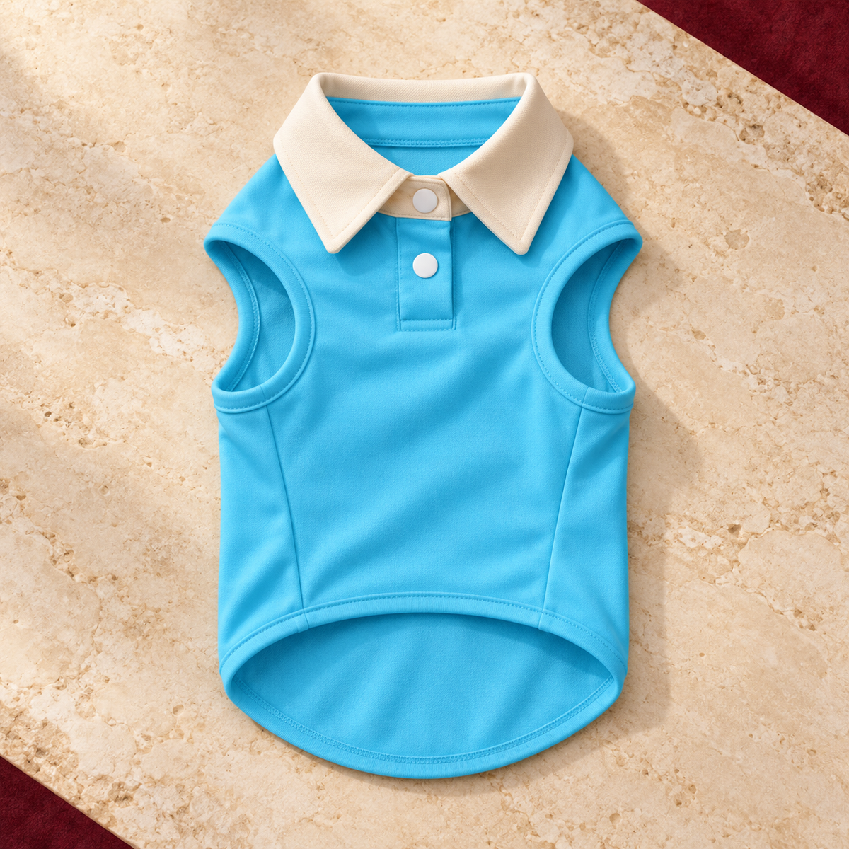 Sky blue polo, product-only view