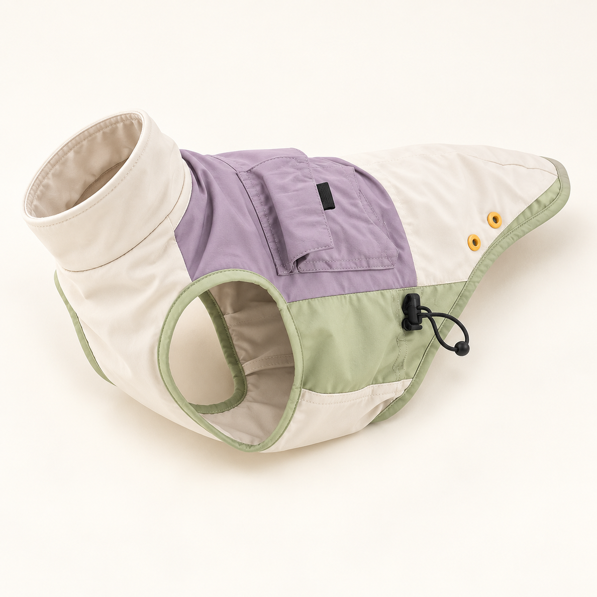Lilac Italian Greyhound utility vest showing contrast panels and pocket