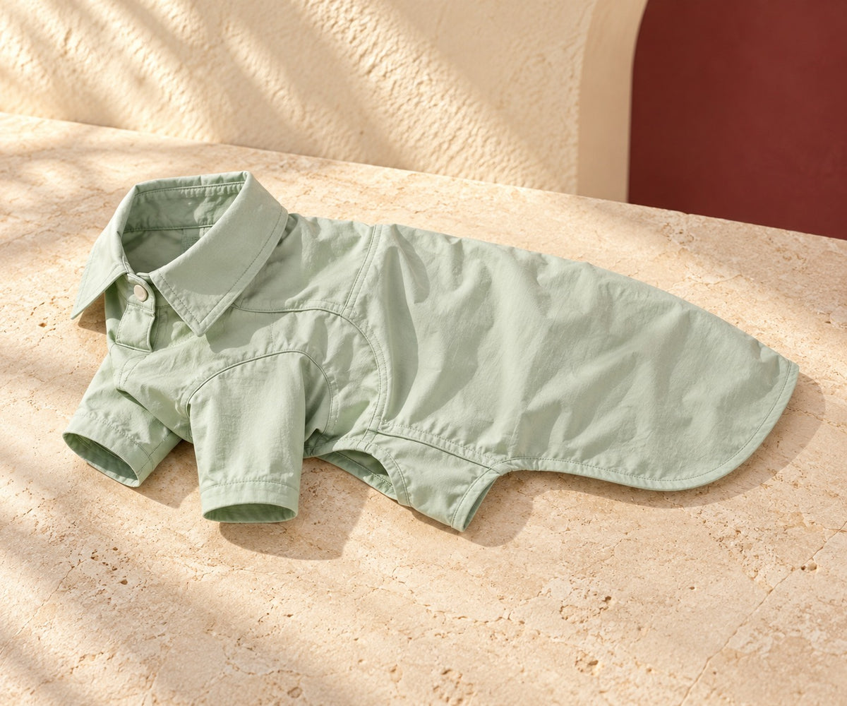 Lightweight Iggy Summer Shirt in Mint Green, garment detail
