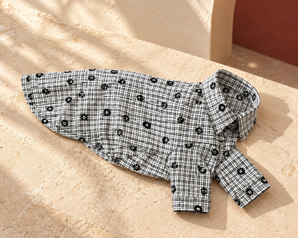 Monochrome Check Iggy Shirt, garment detail