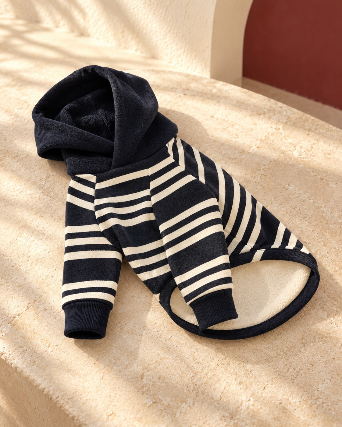 Navy Stripe Iggy Hoodie, garment detail