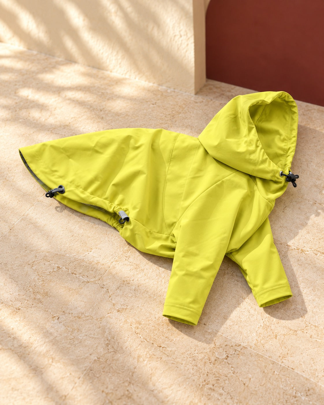 Neon Yellow Hooded Iggy Anorak in Neon Yellow, garment detail