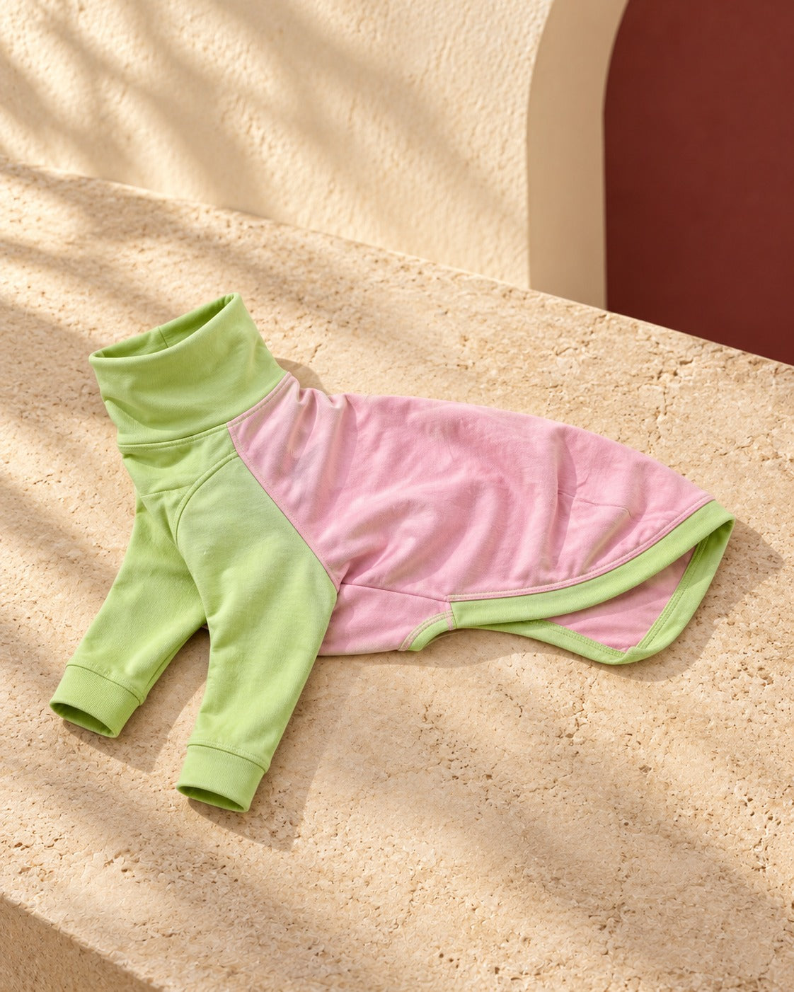 Pink & Lime Cotton Iggy Top in Pink, garment detail