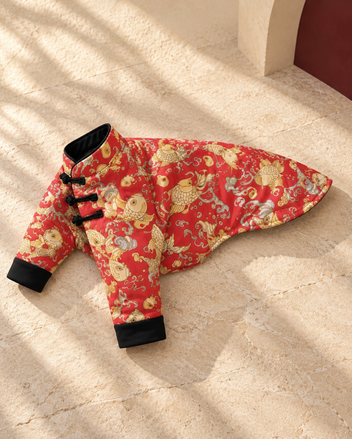 Red Koi-Print Iggy Celebration Jacket, garment detail