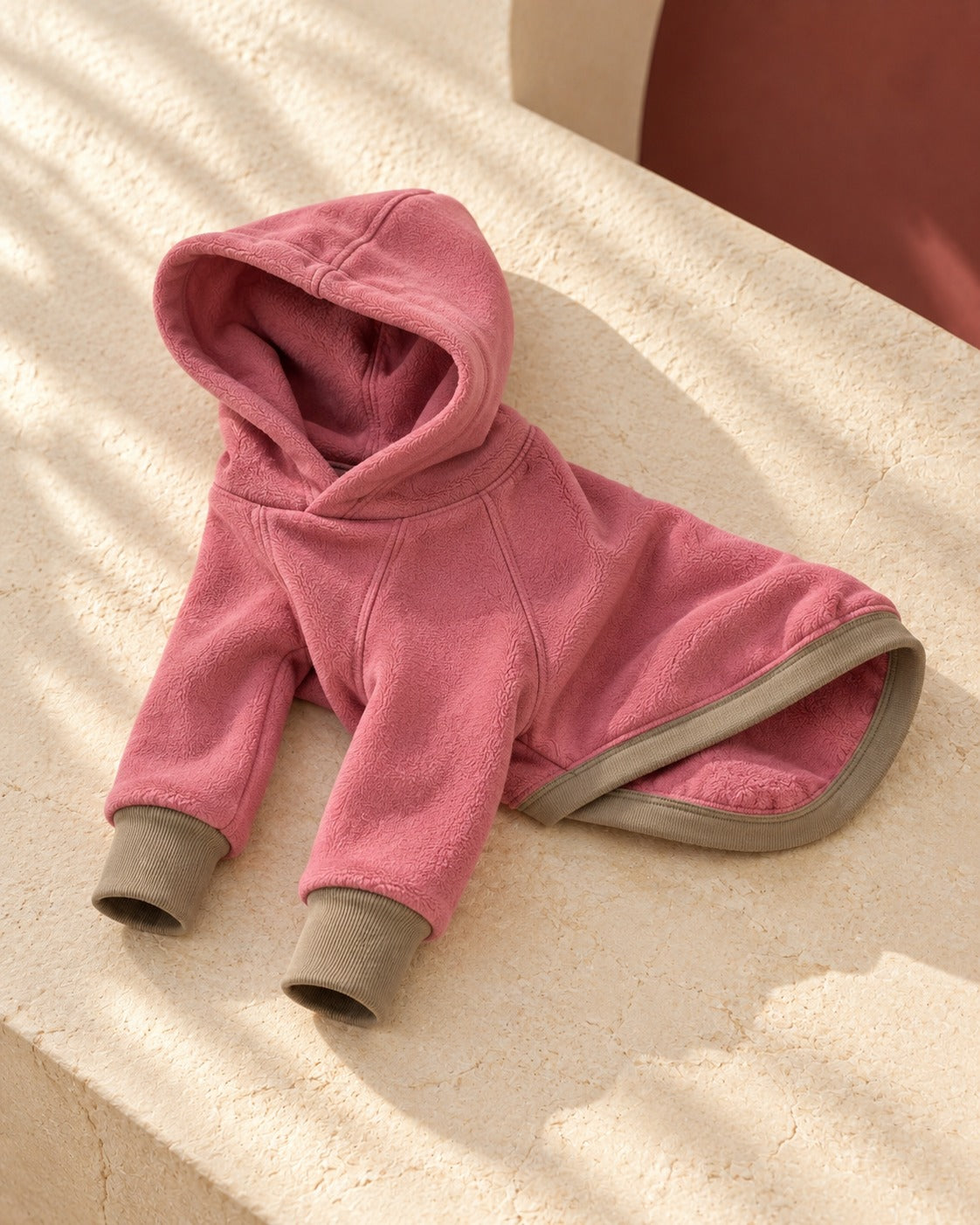 Rose Contrast-Cuff Iggy Hoodie, garment detail