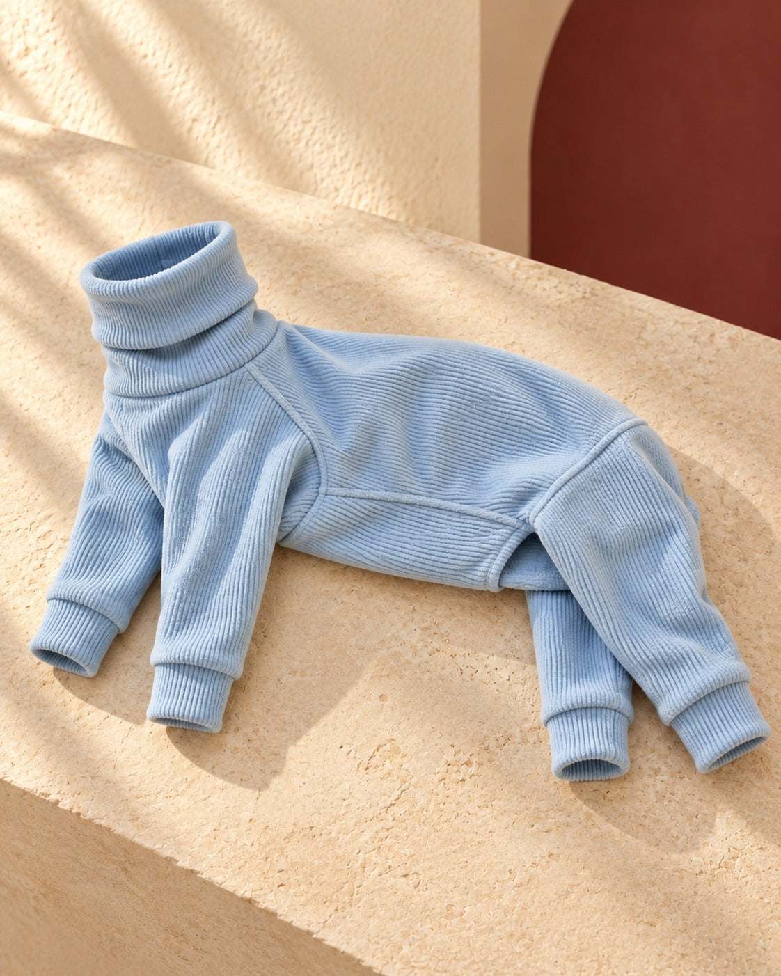 Soft Fleece Covered-Belly Iggy Suit in Blue, garment detail