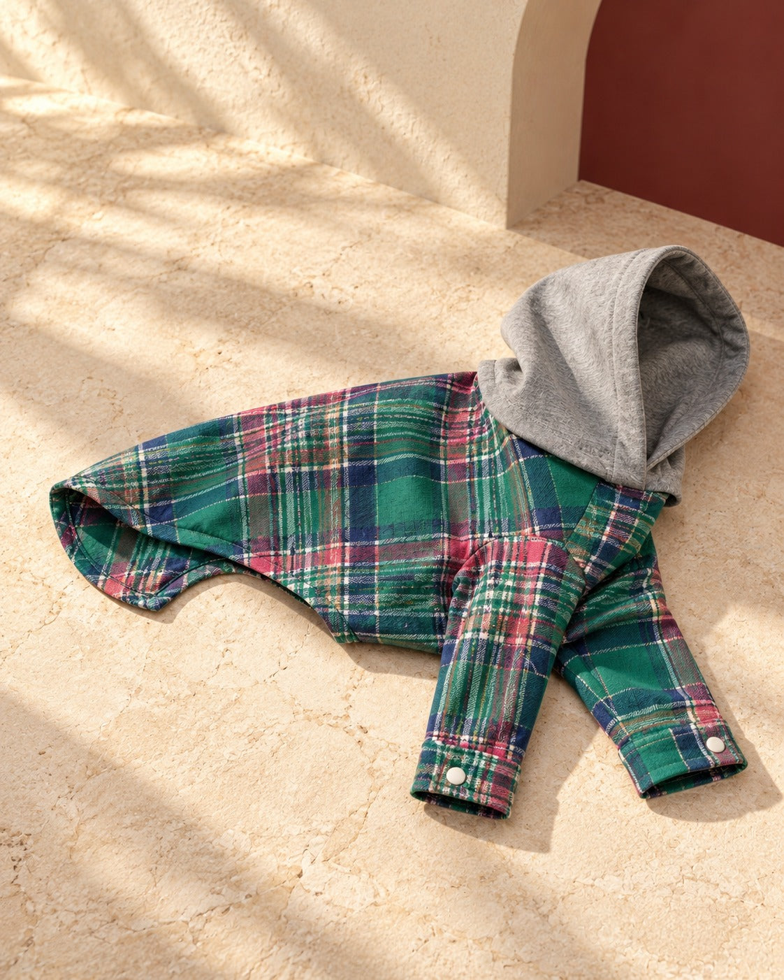 Tartan Cotton Iggy Hoodie, garment detail