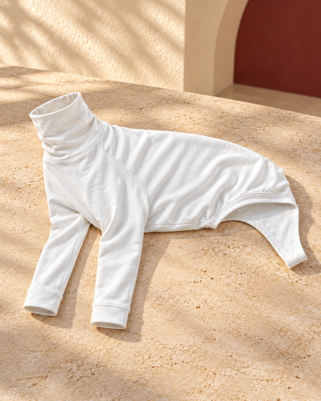 White Cotton Iggy Base Layer in White, garment detail